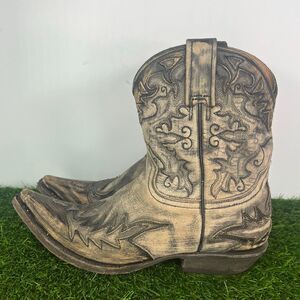 Stetson Ladies Western Boots Short Brown Size 6.5 Leather Ranch Rodeo